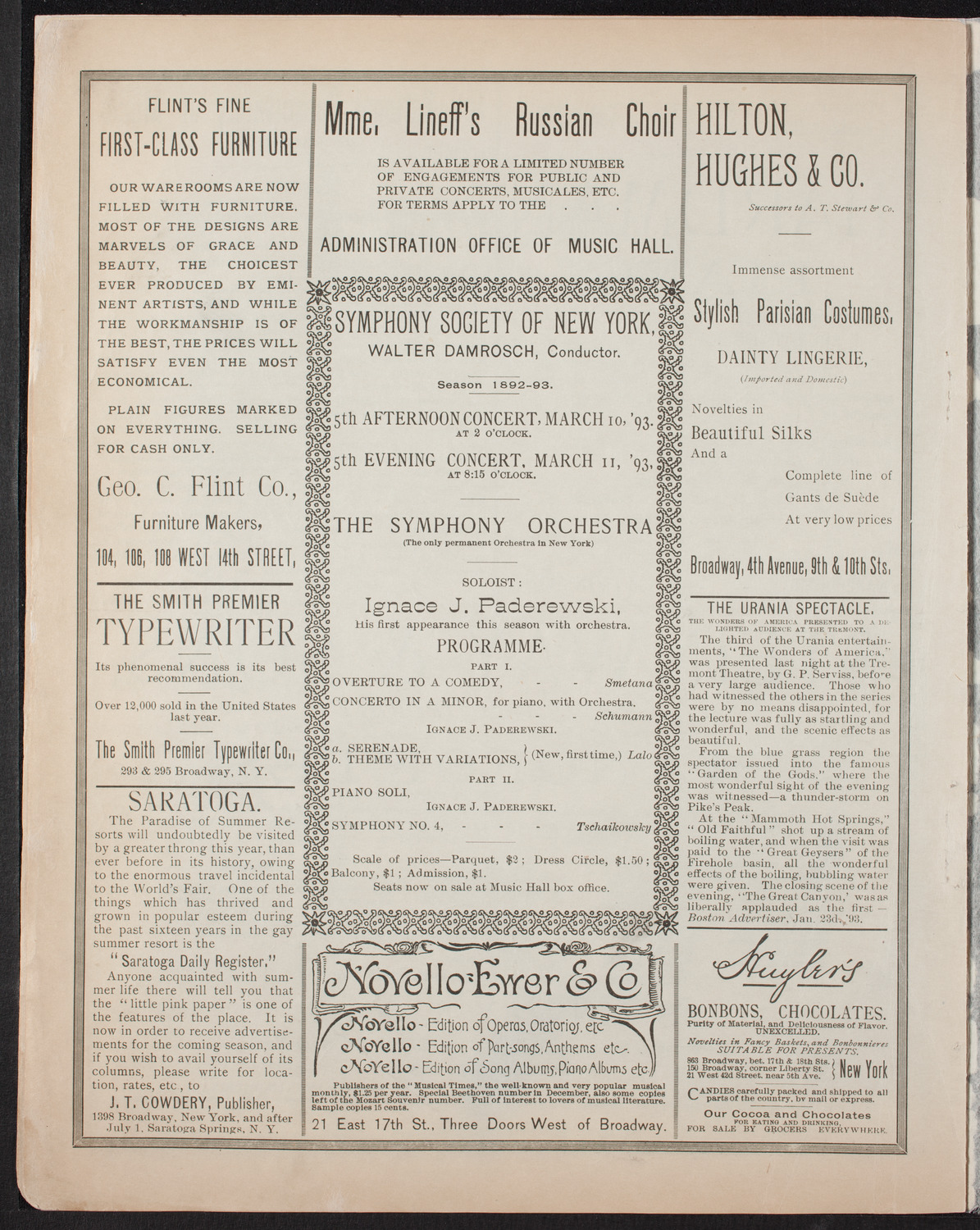 Benefit: Workingman's School and District Nursing Department, March 8, 1893, program page 10