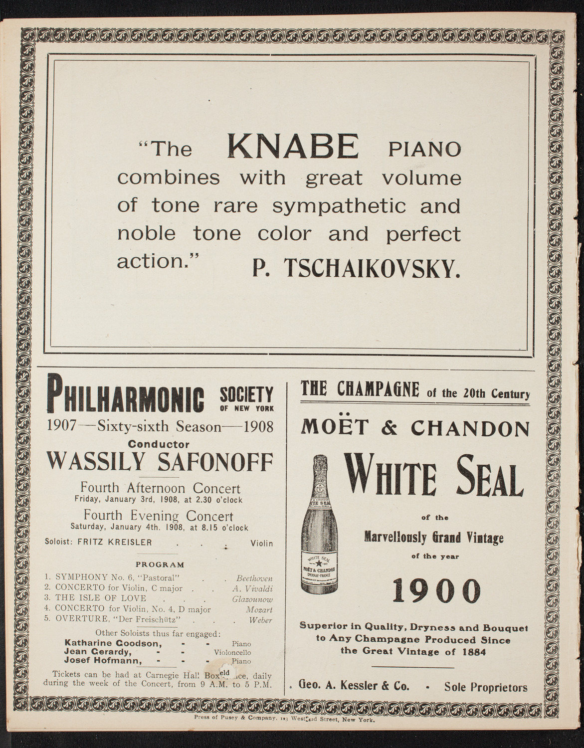 Oratorio Society of New York, December 26, 1907, program page 12