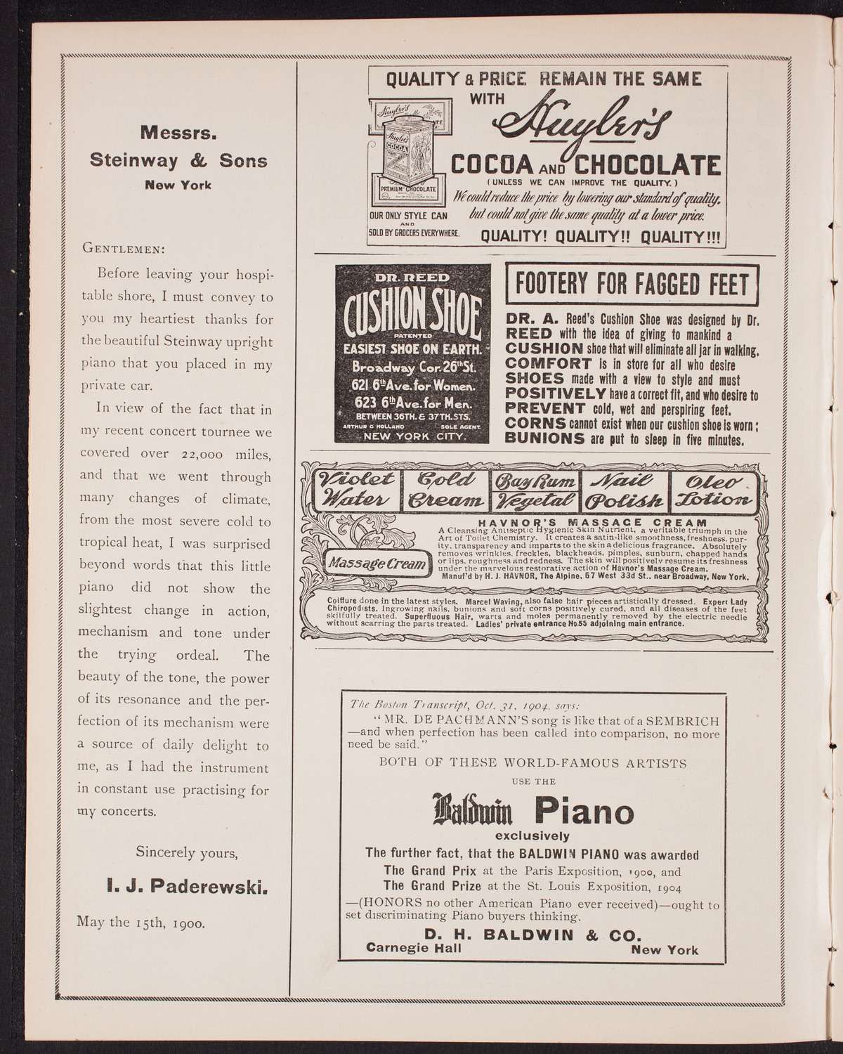 People's Symphony Concert, January 13, 1905, program page 4