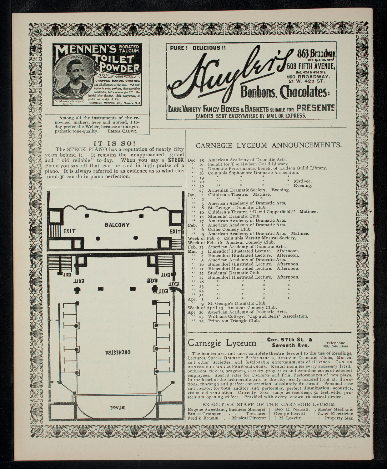 Amateur Comedy Club, December 12, 1902, program page 4