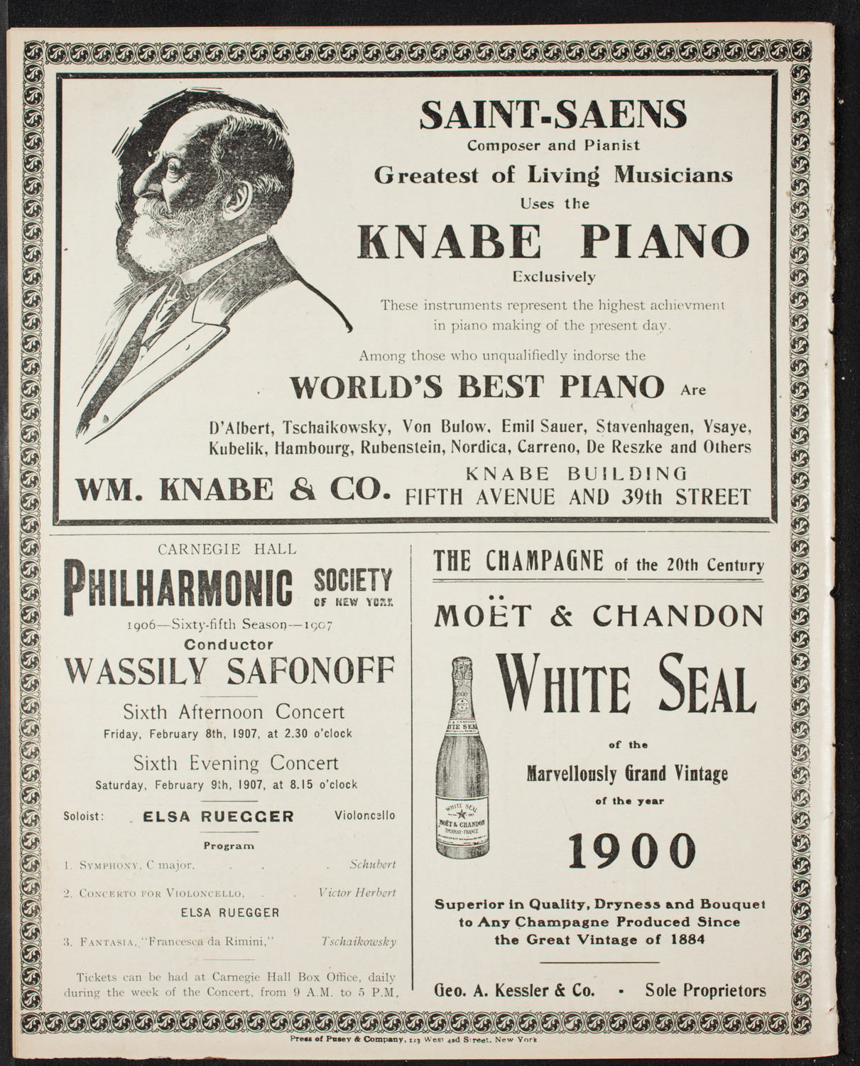 New York Philharmonic, January 25, 1907, program page 14