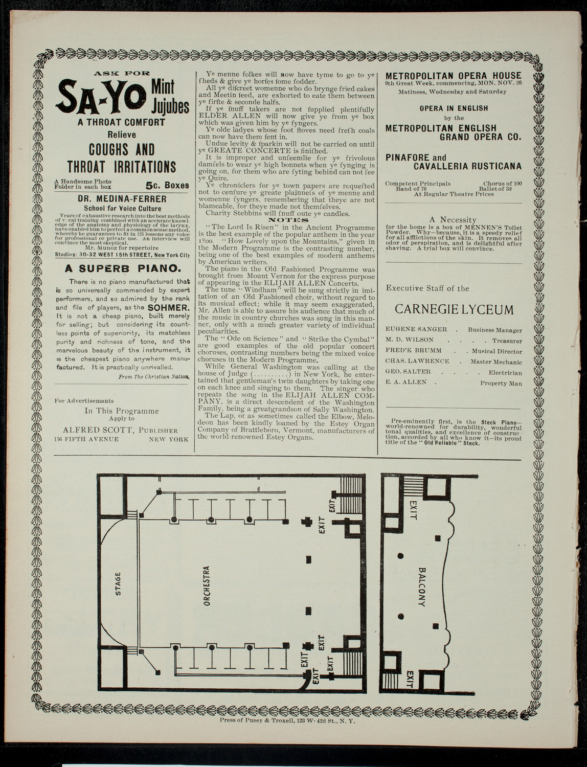 Ye Greate Concerte of Elder Elijah Allen's Singing Menne and Womenne, December 1, 1900, program page 4