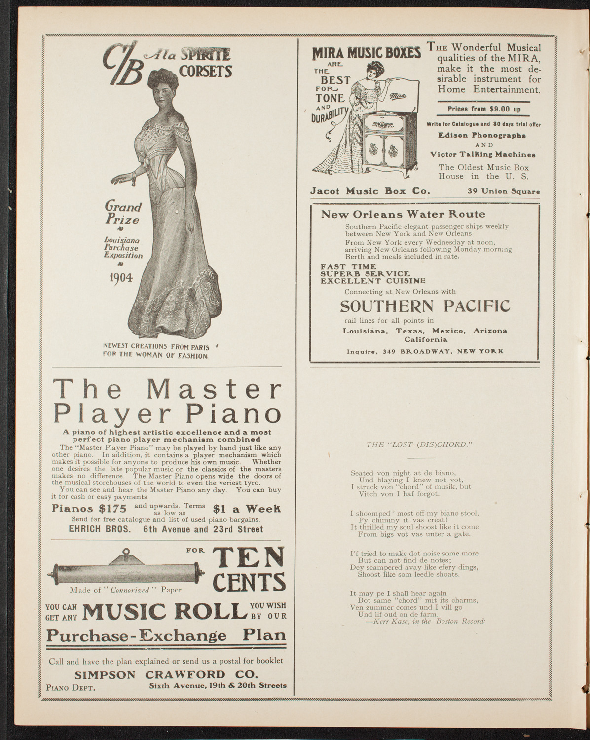 Amicitia Amateur Band, May 27, 1906, program page 8