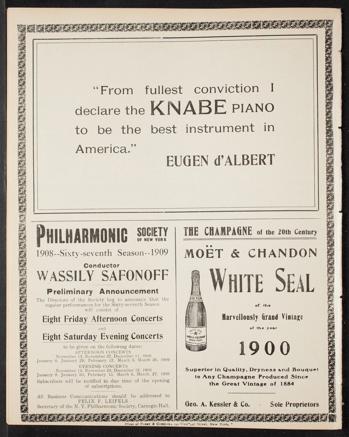 Vladimir de Pachmann, Piano, April 4, 1908, program page 12