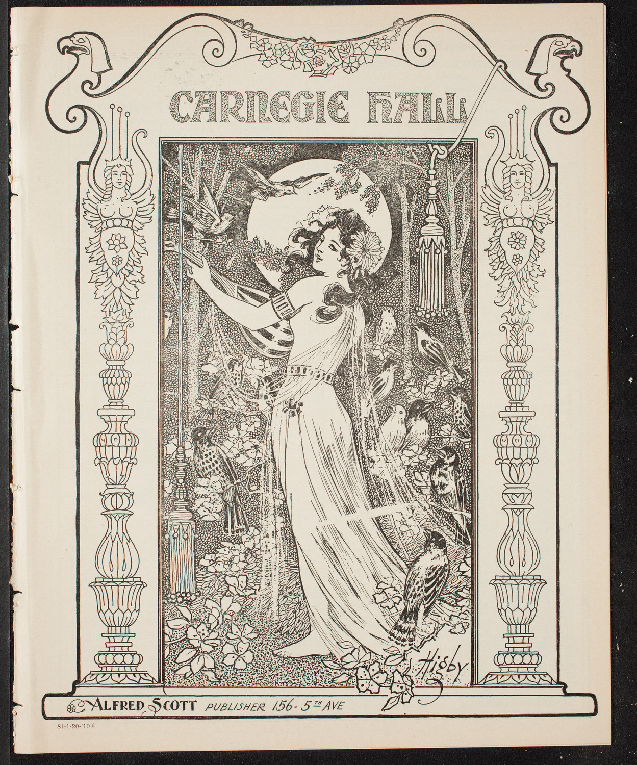 Maud Allan with The Russian Symphony Orchestra, January 20, 1910, program page 1