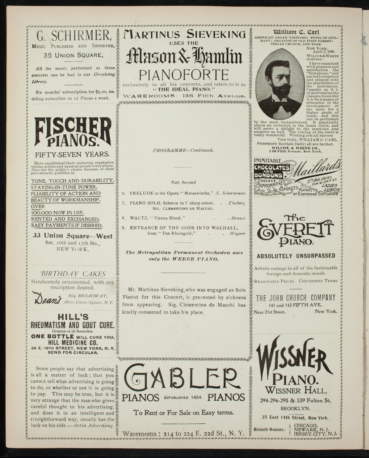Metropolitan Permanent Orchestra, March 14, 1897, program page 6