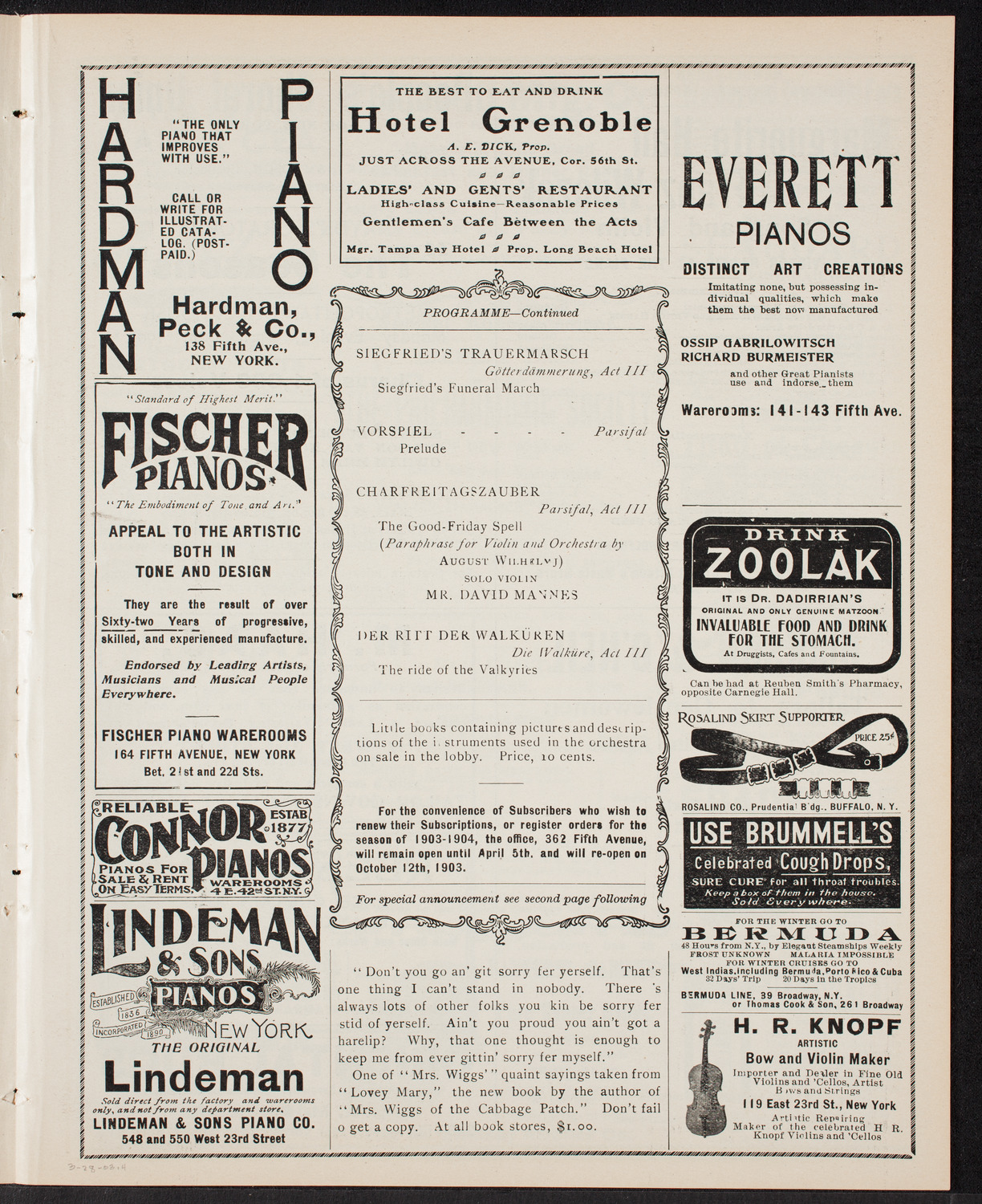 Symphony Concert for Young People, March 28, 1903, program page 7