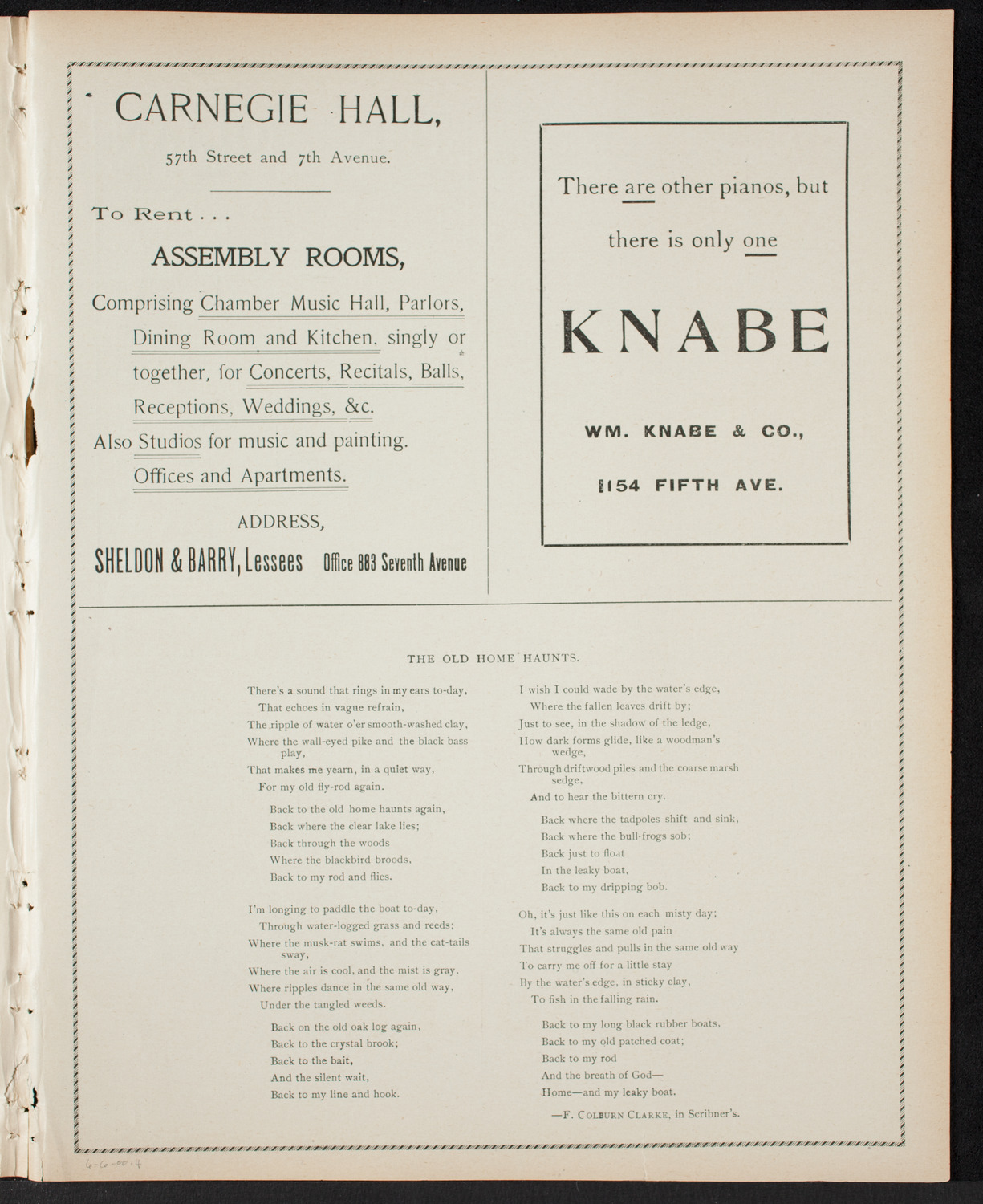 Cornell University Medical College Graduation, June 6, 1900, program page 7