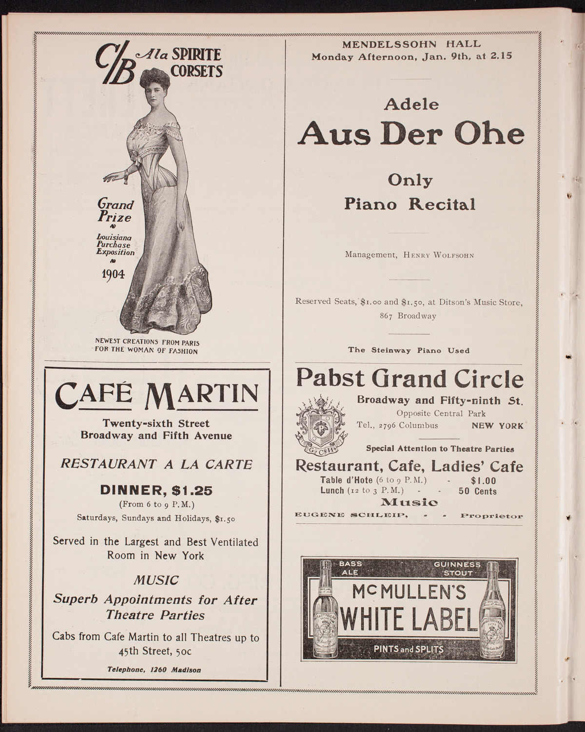 New York Philharmonic, December 16, 1904, program page 8