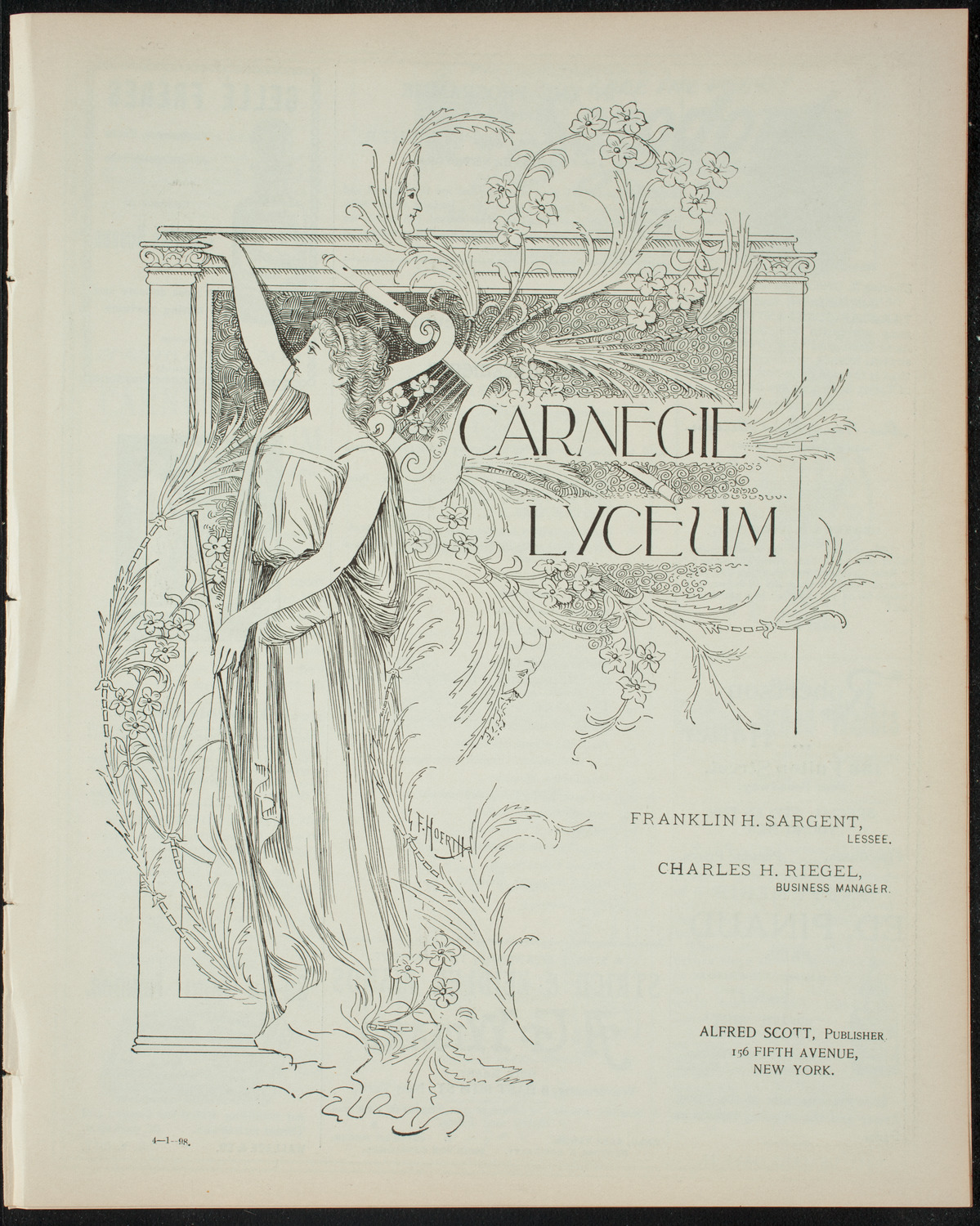 The People's Institute/ Lecture: Labor Problems, April 1, 1898, program page 1
