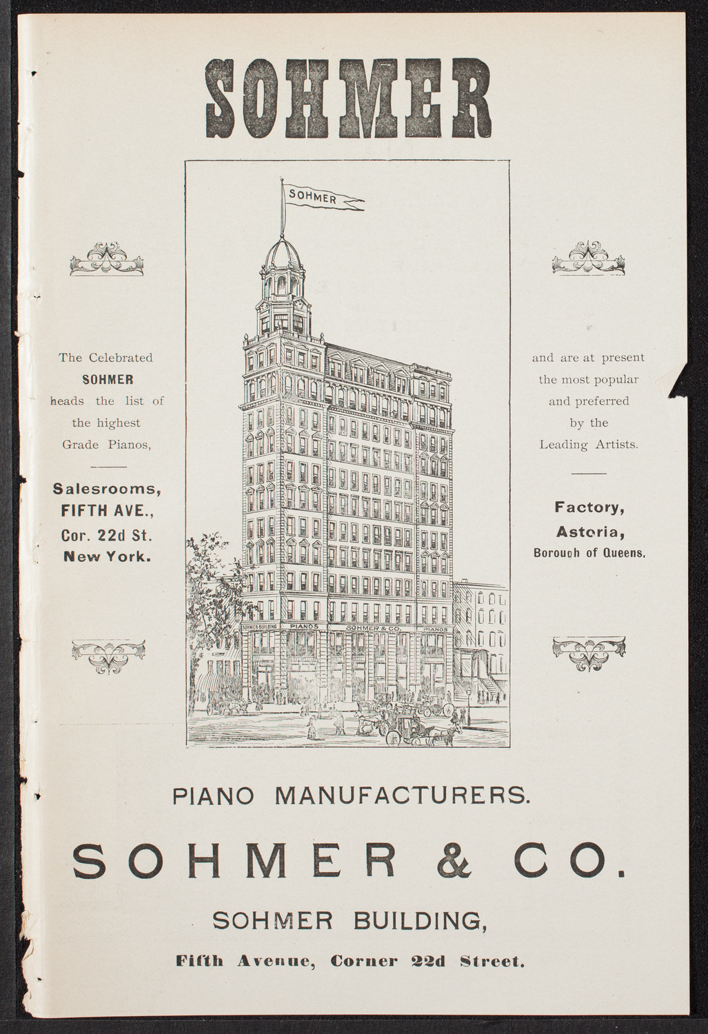 Estelle Harris, James R. Cooper, Ferdinand M. Himmelrich, Edward Rice, Arthur Rosenstein, and Metropolitan Quartette, June 11, 1903, program page 1