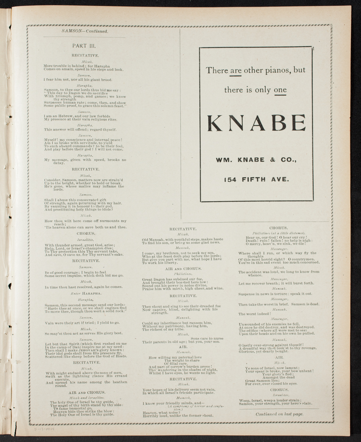 People's Choral Union, May 13, 1900, program page 7