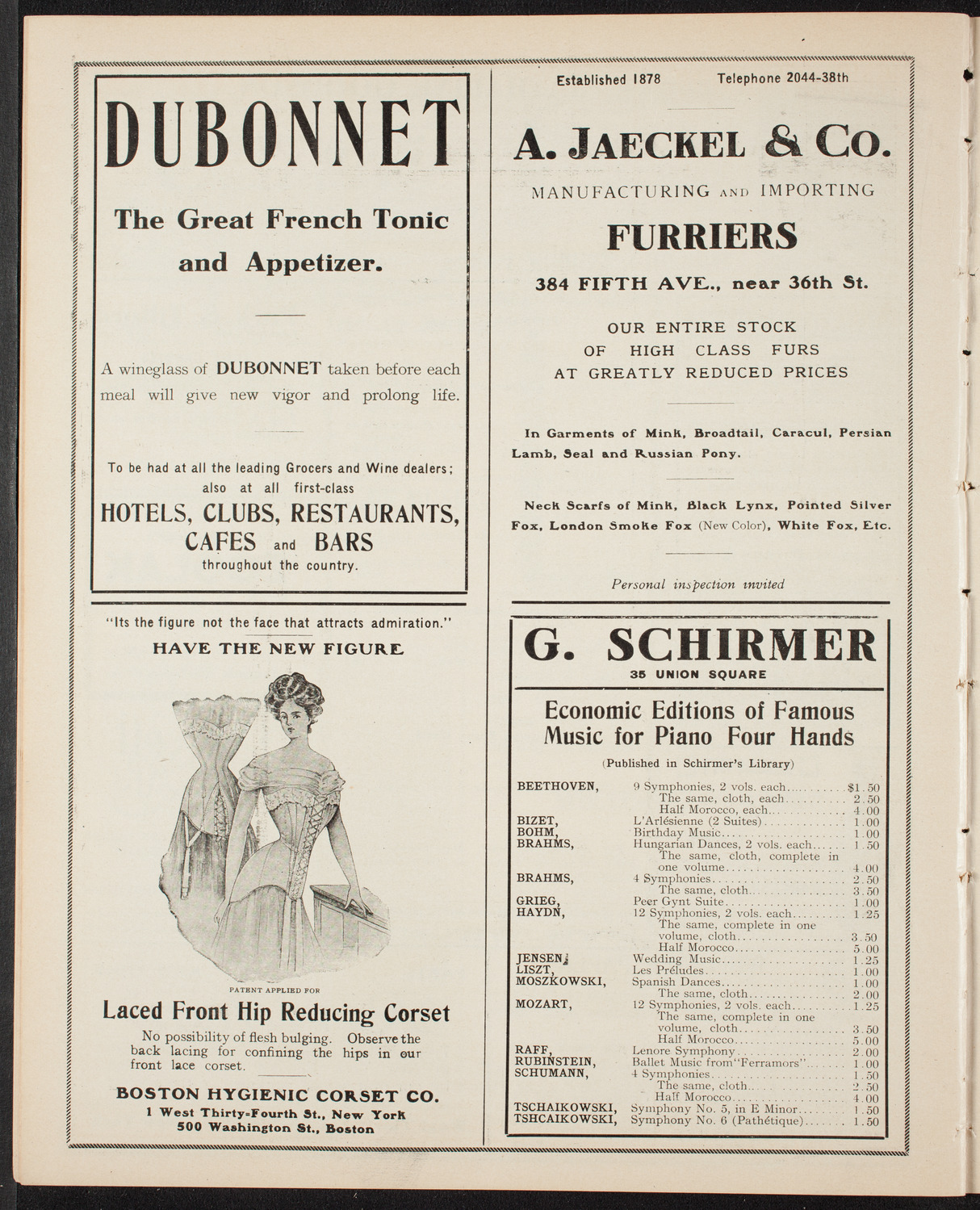 New York Symphony Orchestra, February 1, 1908, program page 8