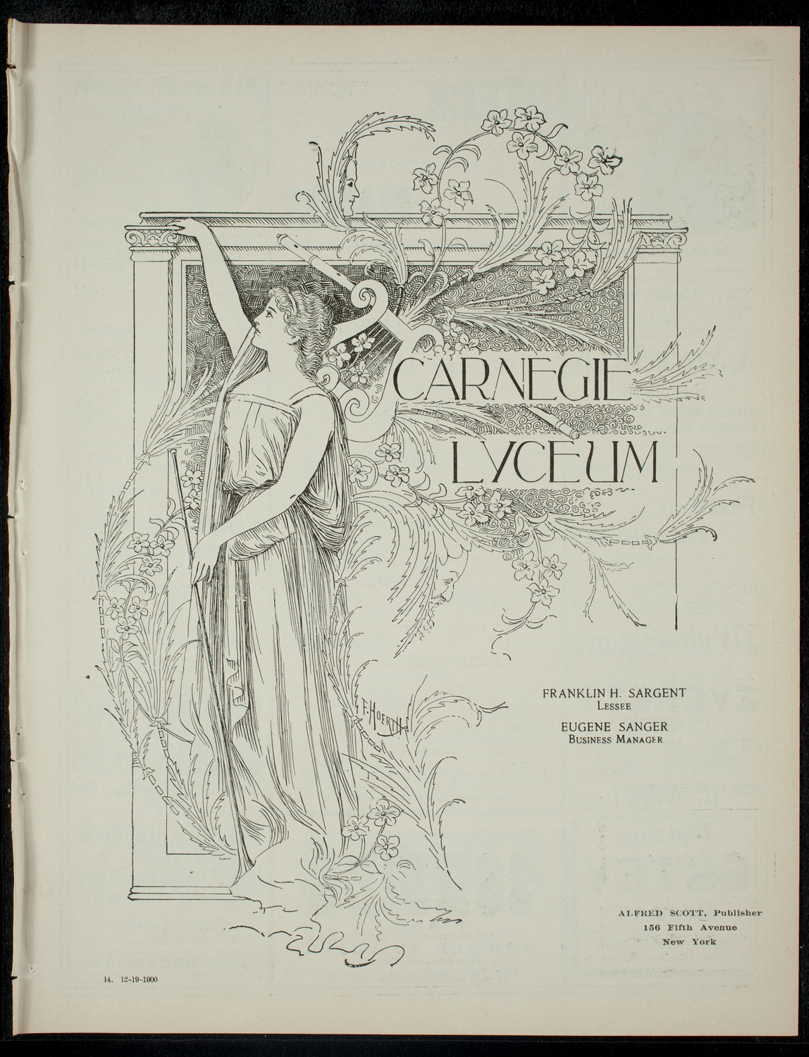 Columbia Sophomore Dramatic Society, December 19, 1900, program page 1