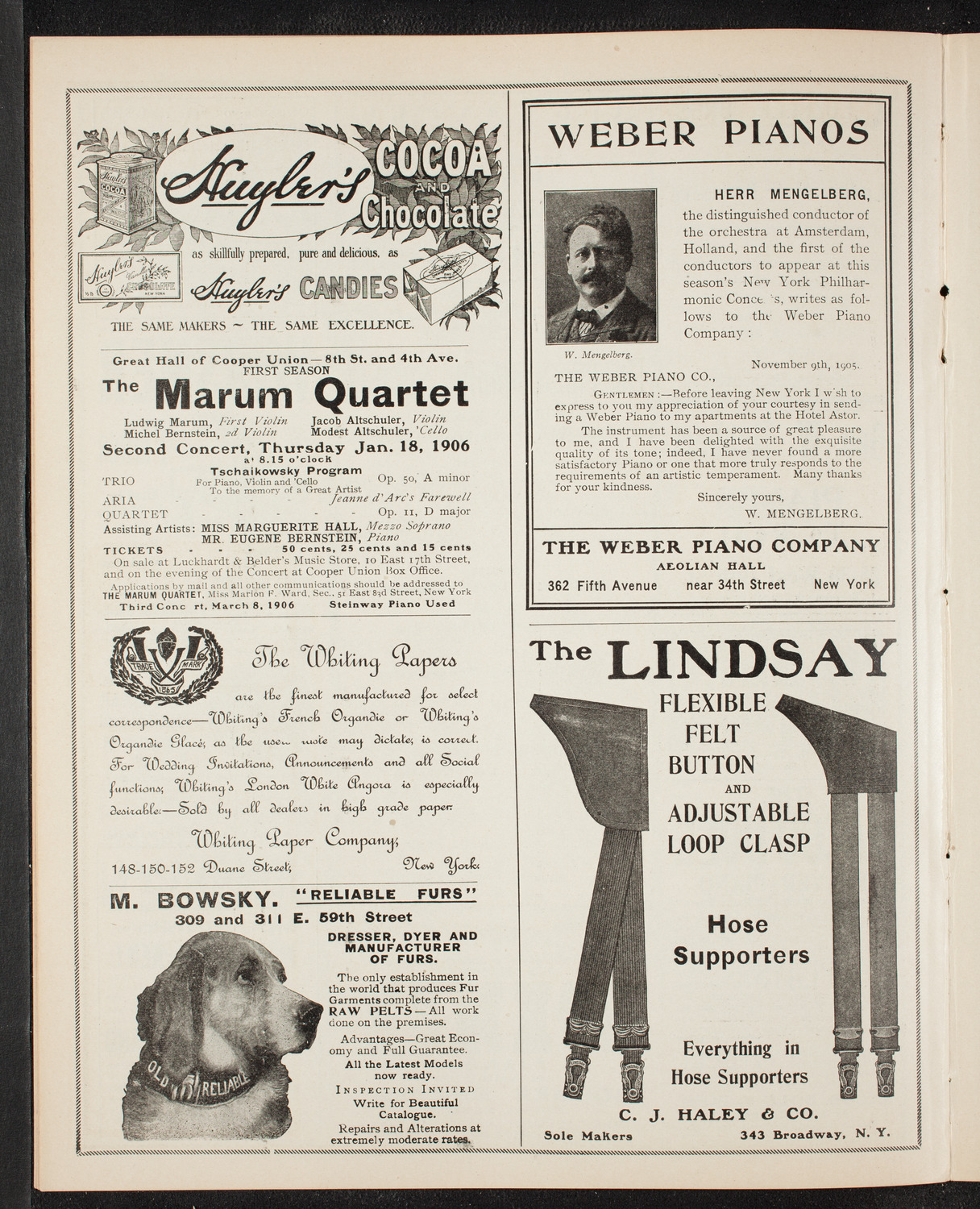 New York Philharmonic, January 12, 1906, program page 6