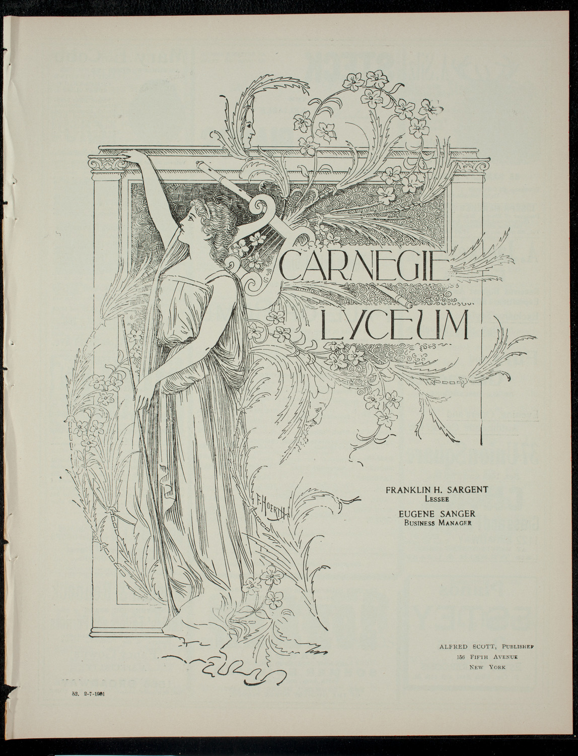 Trinity School Dramatic Society, February 7, 1901, program page 1