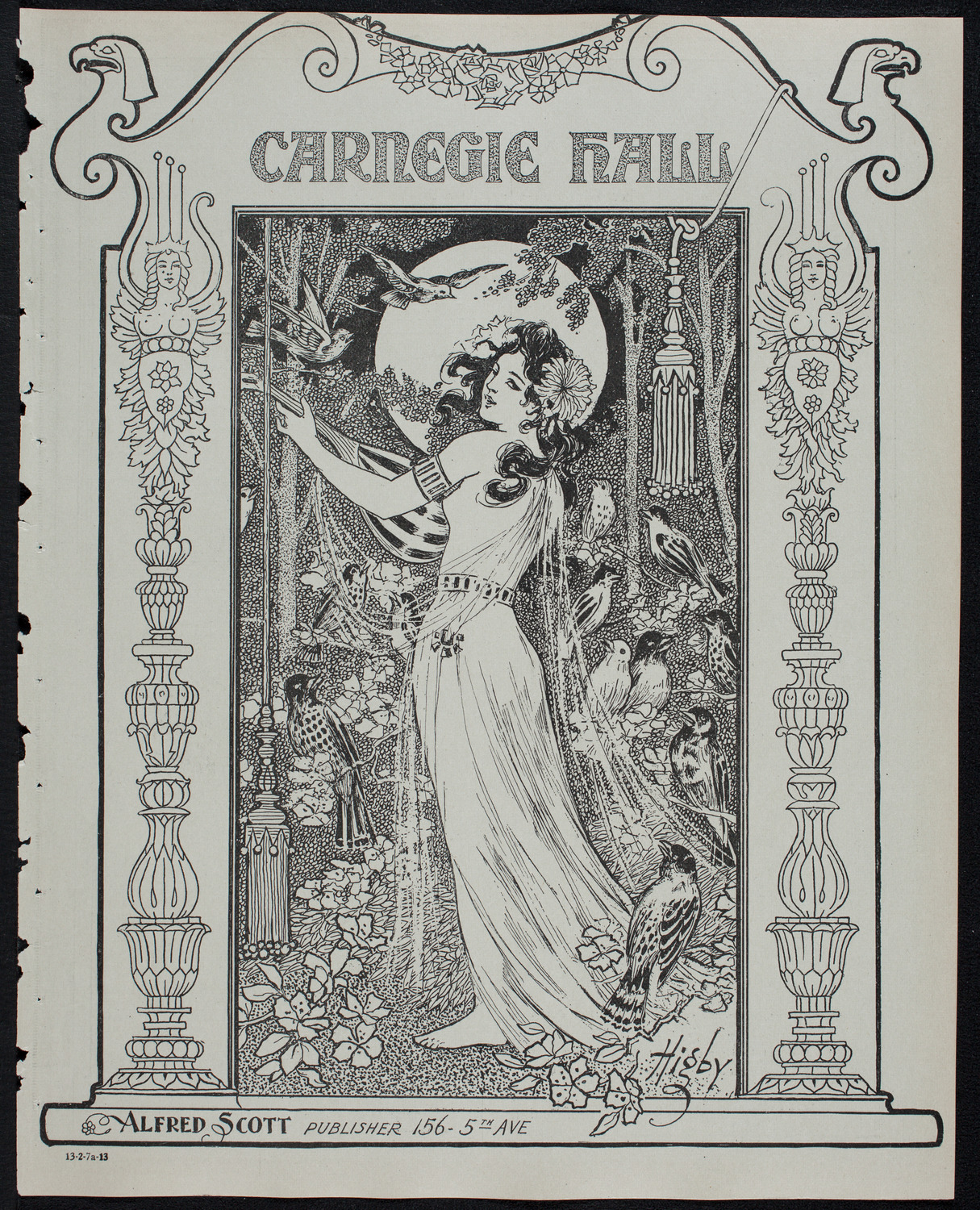 New York Philharmonic, February 7, 1913, program page 1