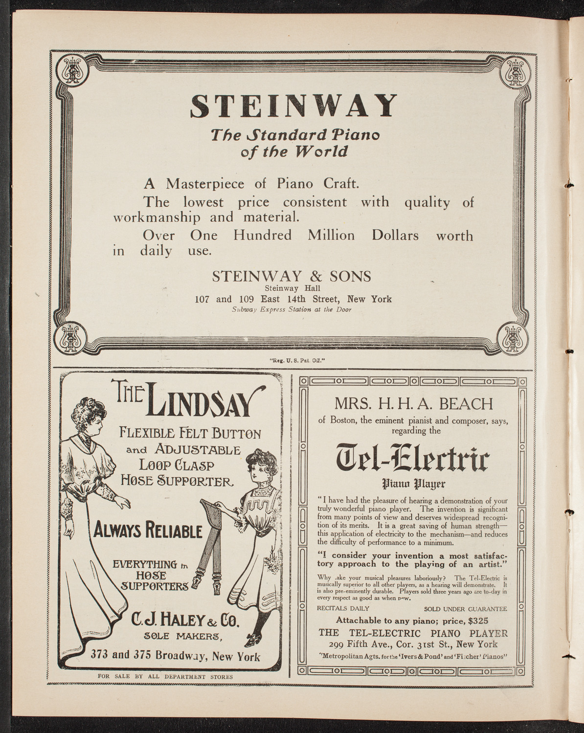 Gustav Mahler and New York Philharmonic, April 6, 1909, program page 4
