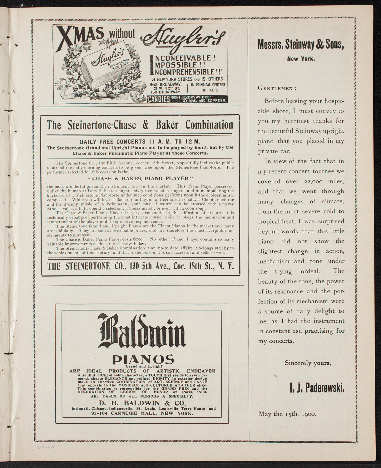Benefit: German Hospital and Dispensary, December 8, 1901, program page 7
