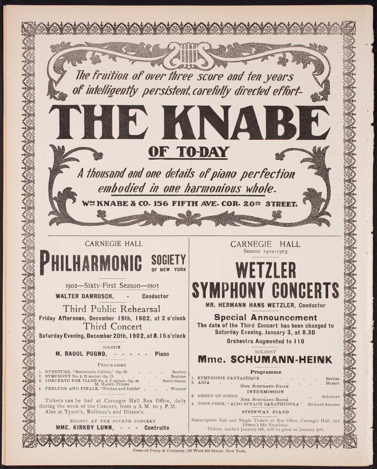 Musical Art Society of New York, December 18, 1902, program page 12