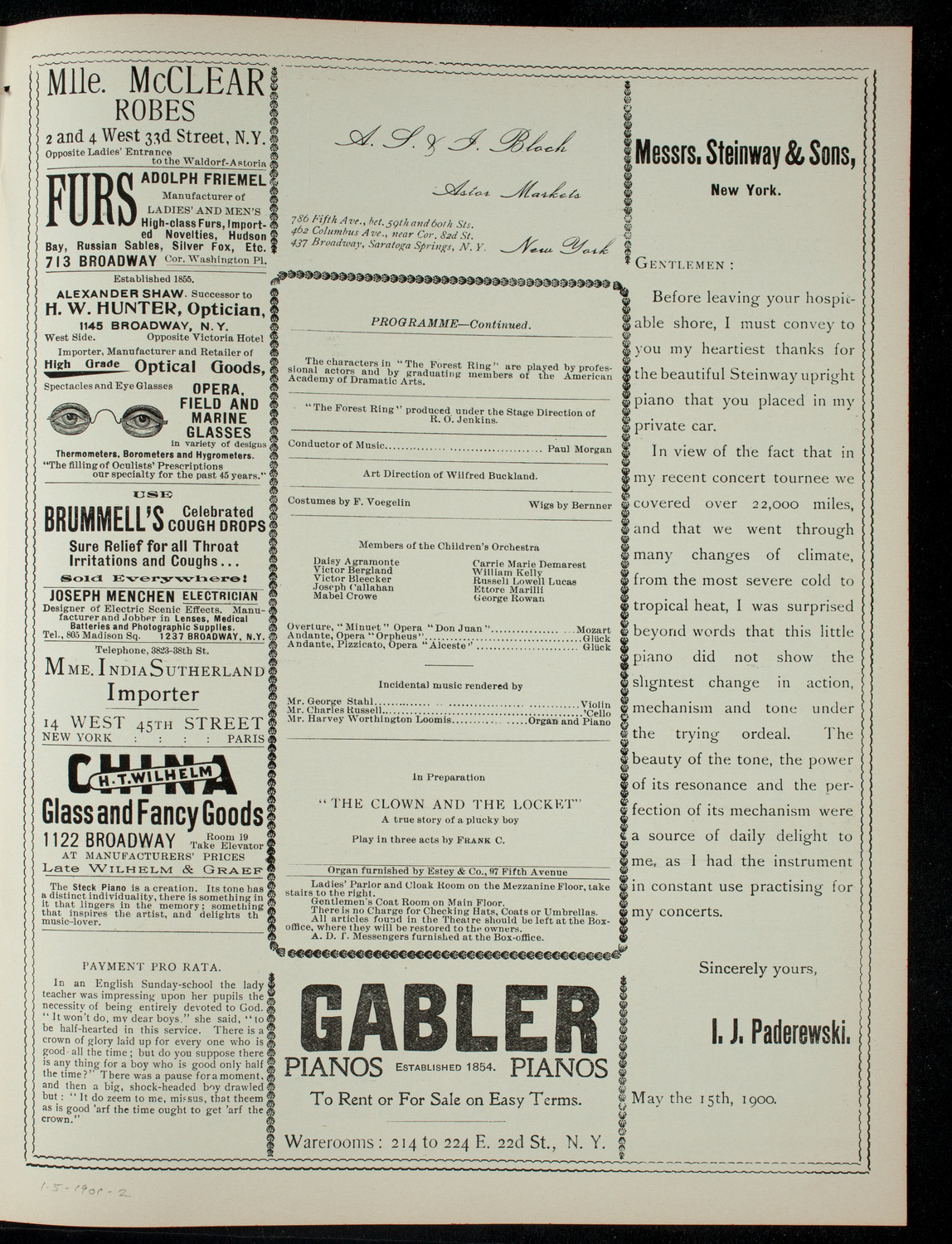 The Children's Theatre, January 5, 1901, program page 3