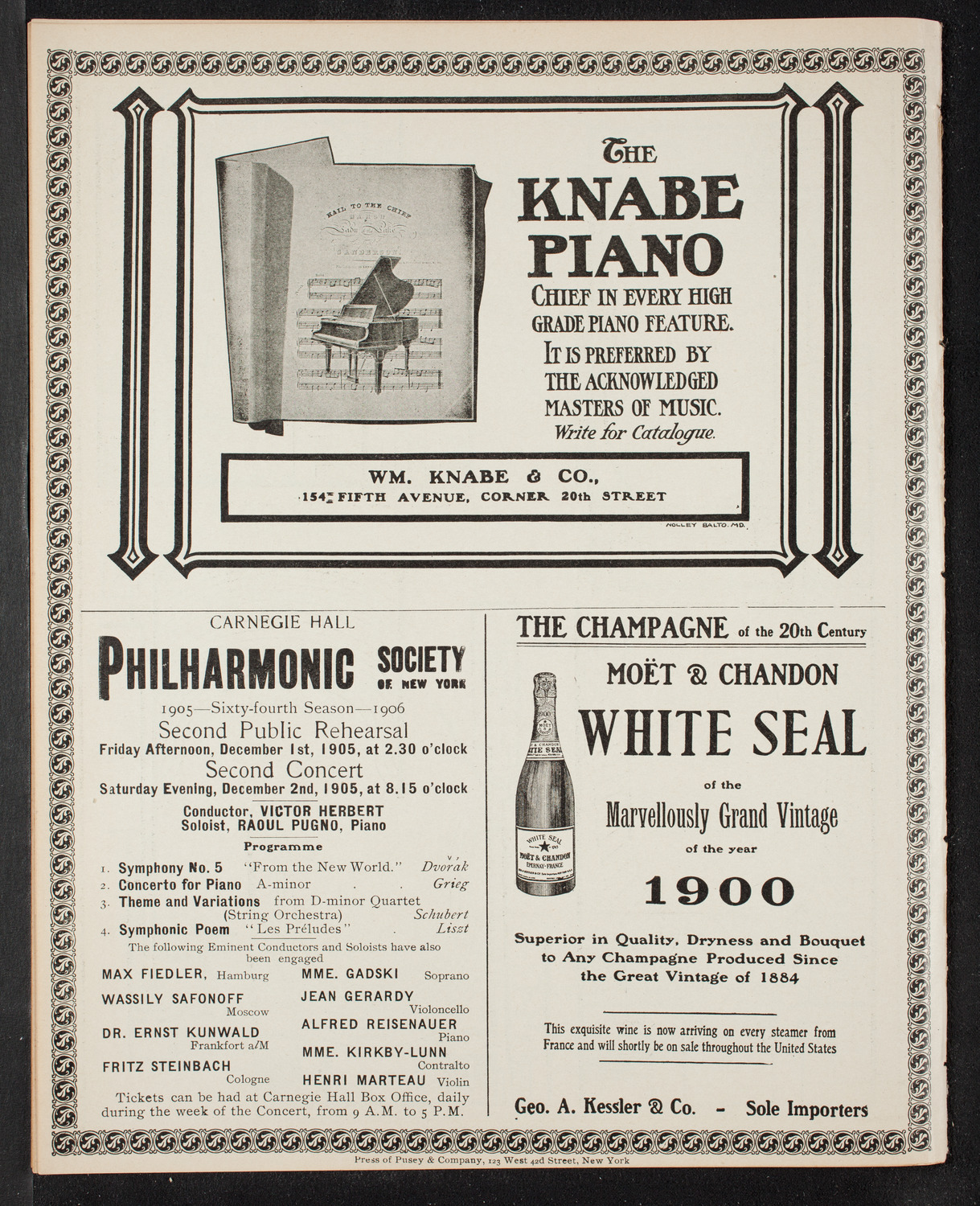 New York Philharmonic, November 11, 1905, program page 14