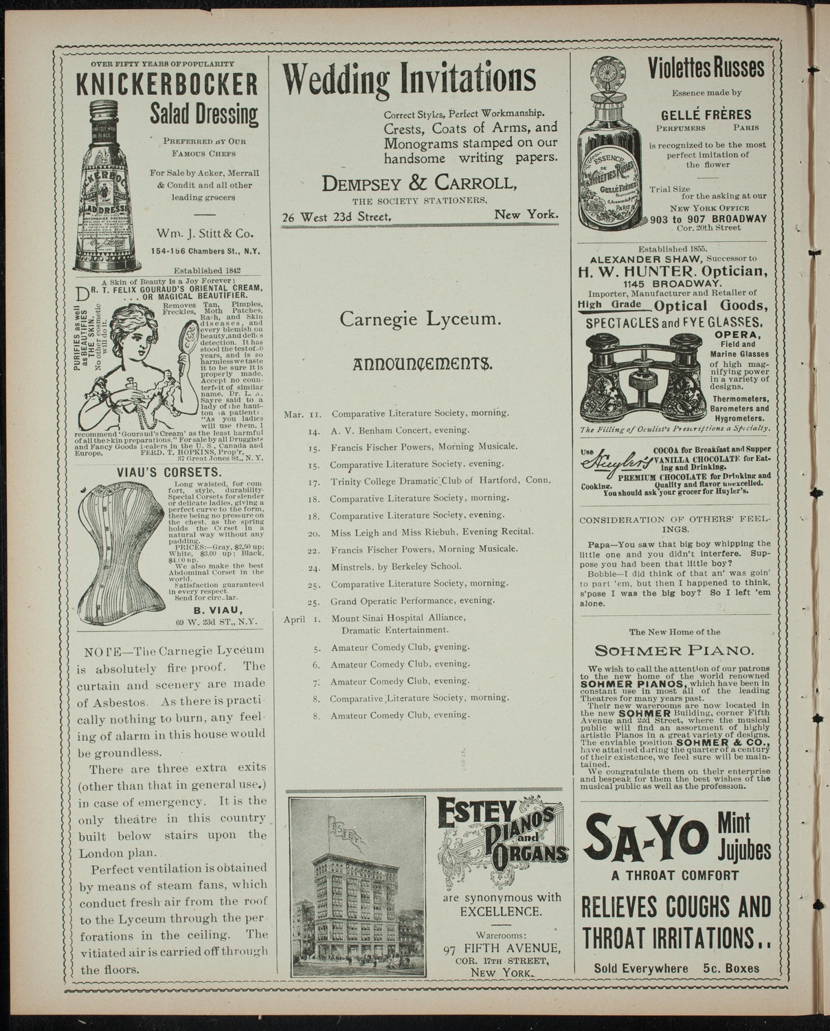 Vladimir Shaievitch and Others, March 9, 1899, program page 2