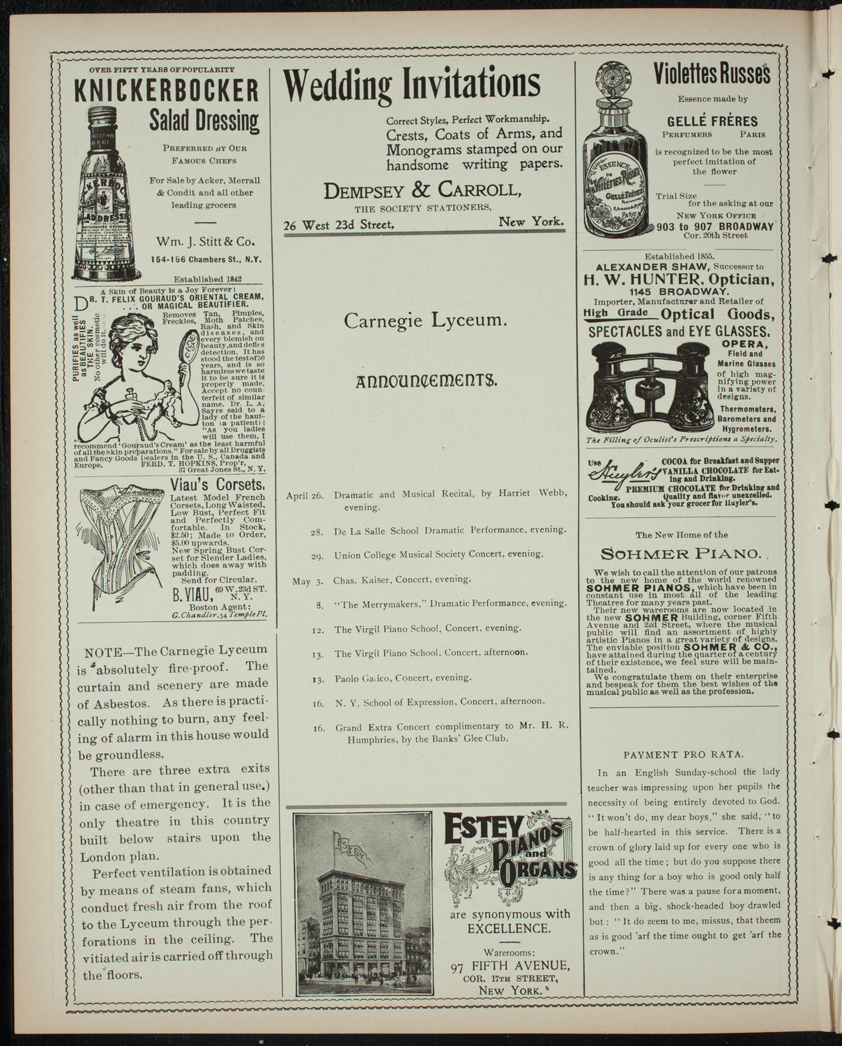 Tableaux by The Todd Studio, April 25, 1899, program page 2