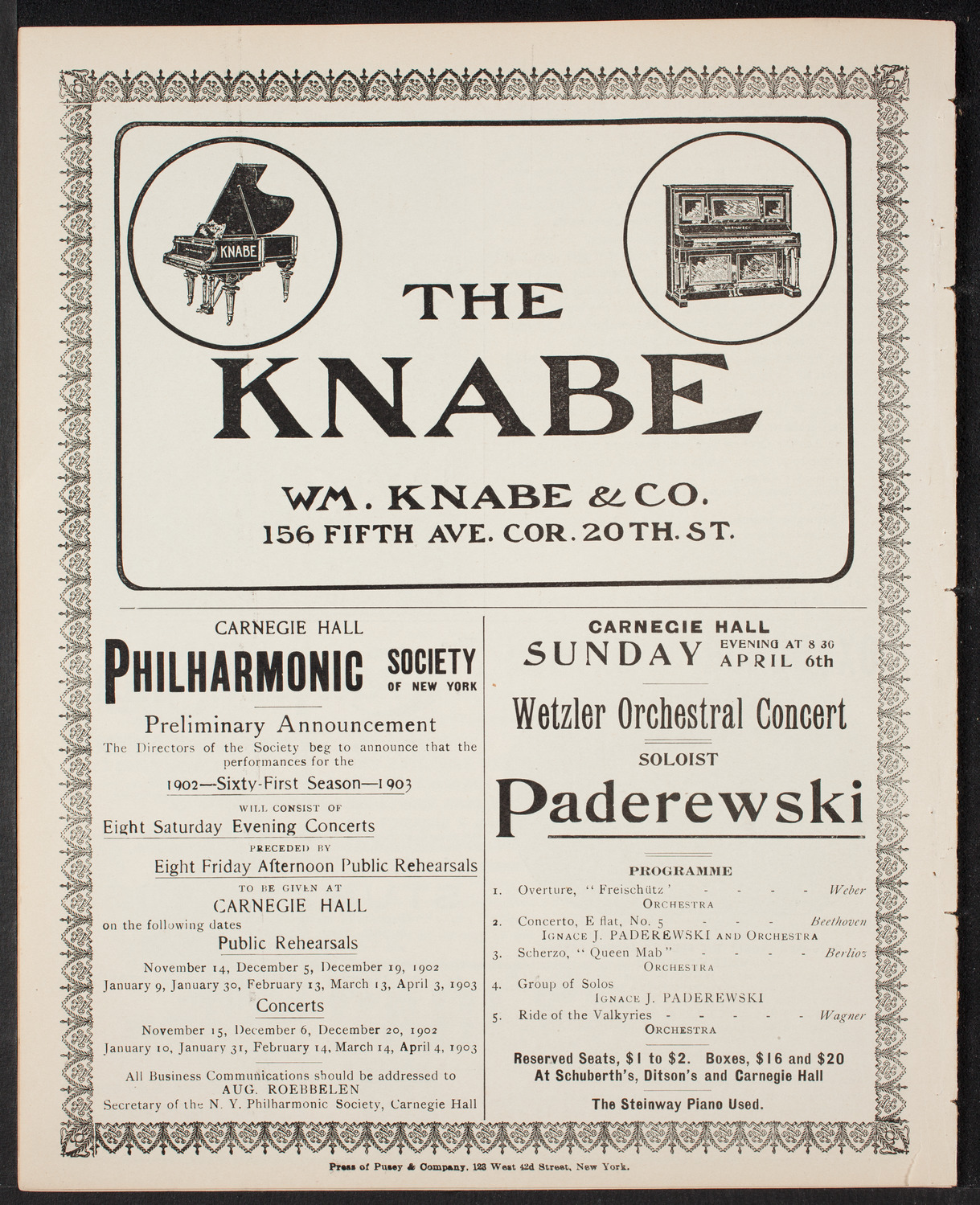 New York Philharmonic, April 4, 1902, program page 10