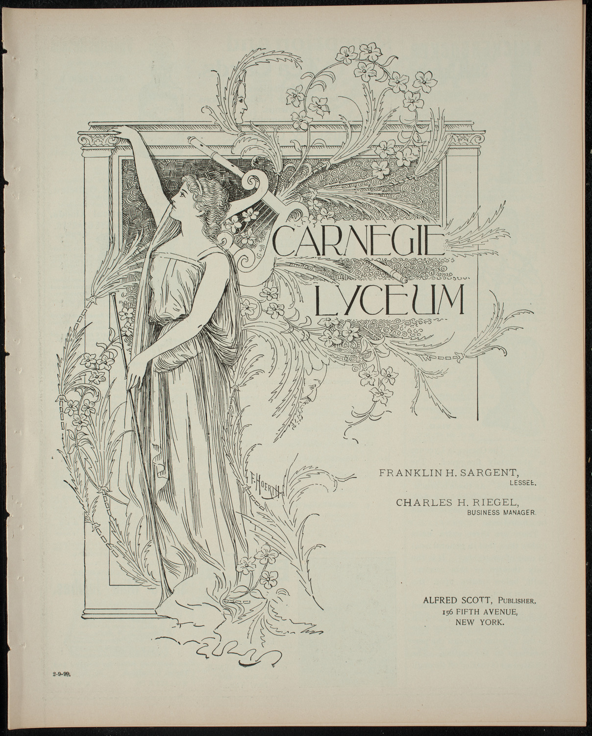 Amateur Comedy Club, February 9, 1899, program page 1