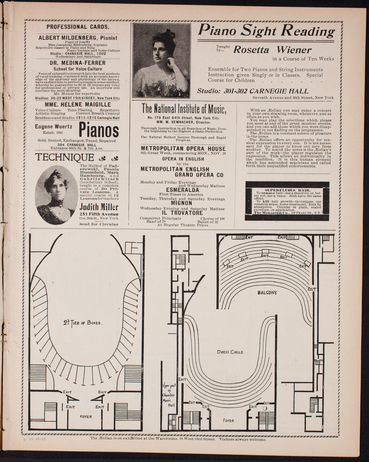 Benefit: Roman Catholic Orphan Asylums, November 22, 1900, program page 3