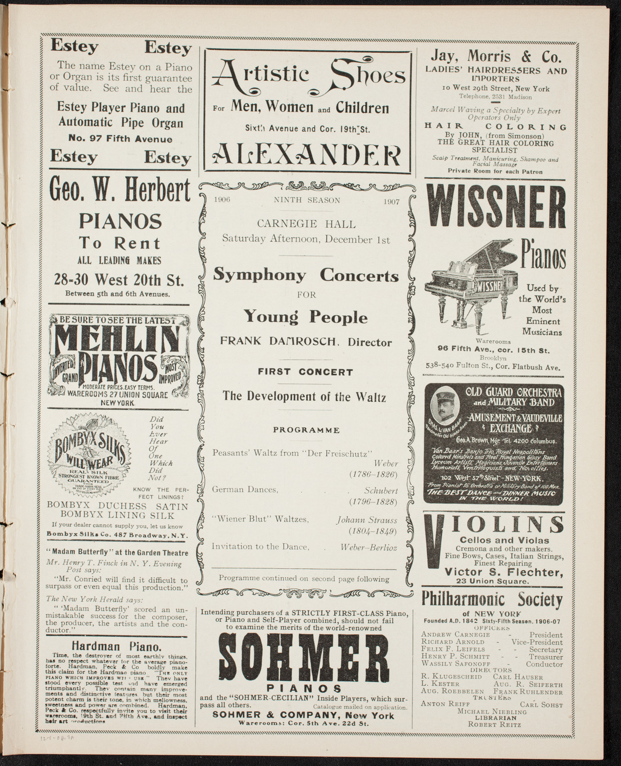 Symphony Concert for Young People, December 1, 1906, program page 5