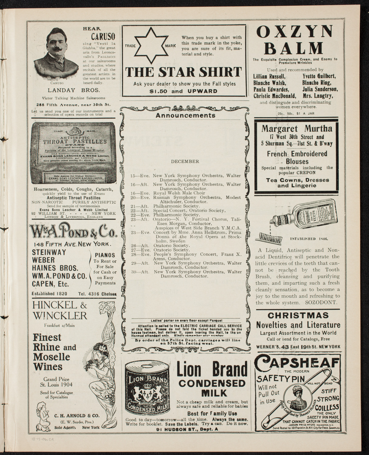 Symphony Concert for Young People, December 15, 1906, program page 3