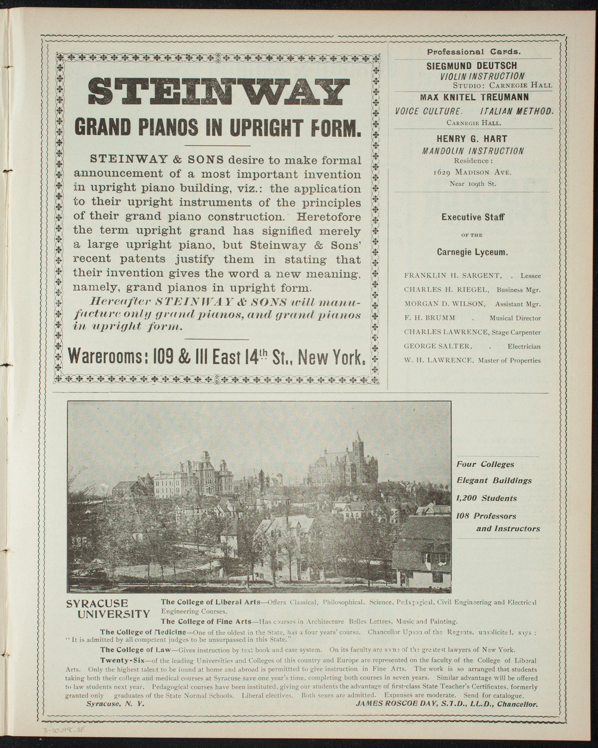 Virgil Piano School, March 30, 1898, program page 5