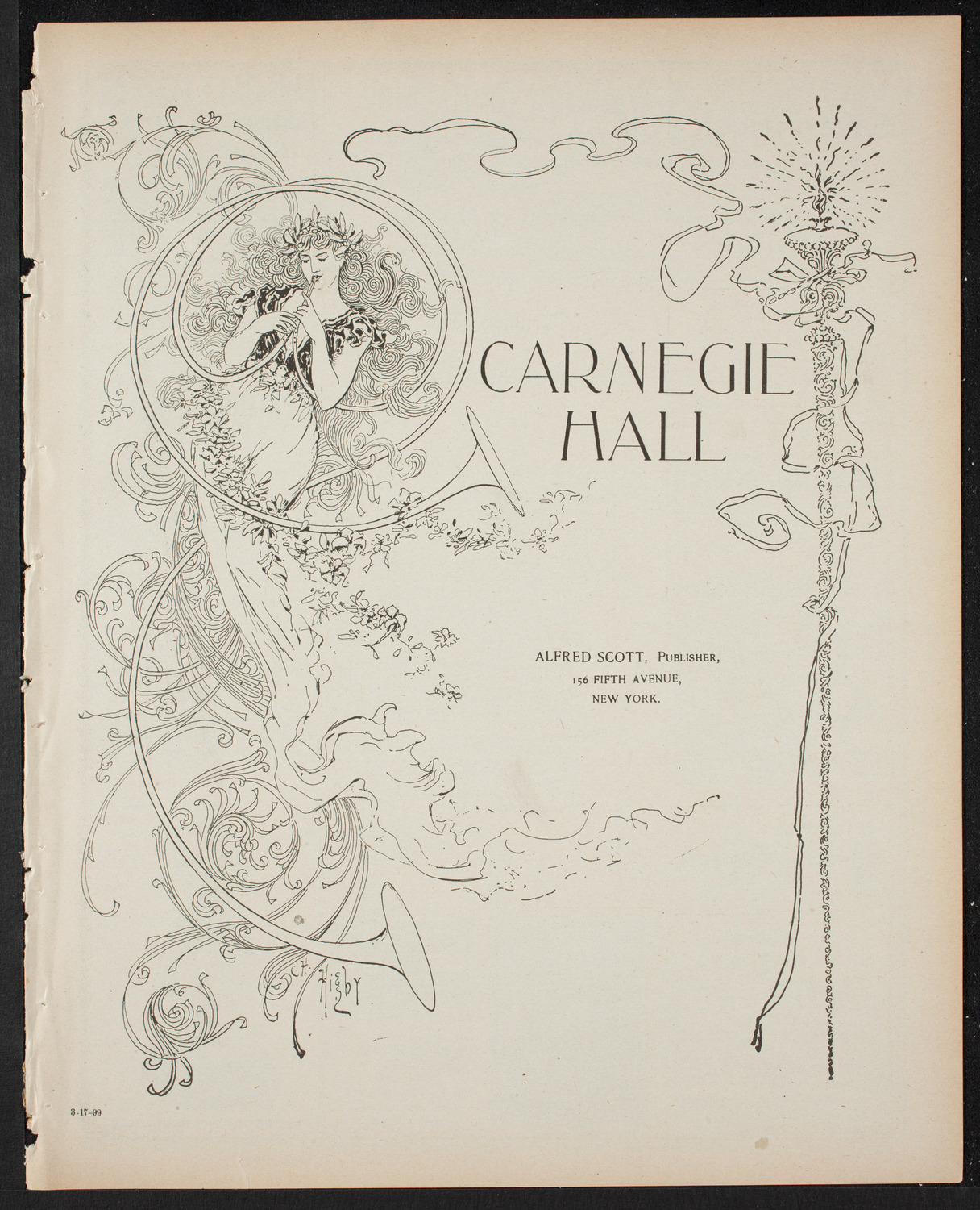 New York Philharmonic, March 17, 1899, program page 1