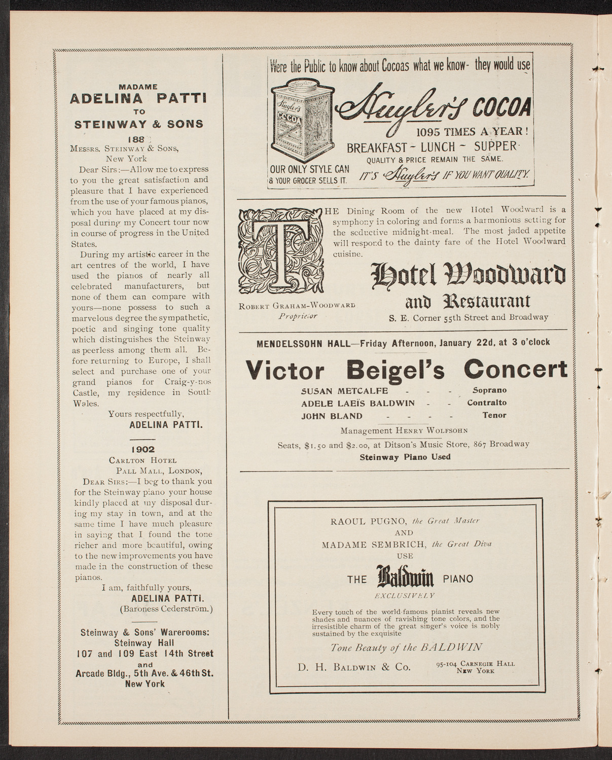 New York Philharmonic, January 8, 1904, program page 4