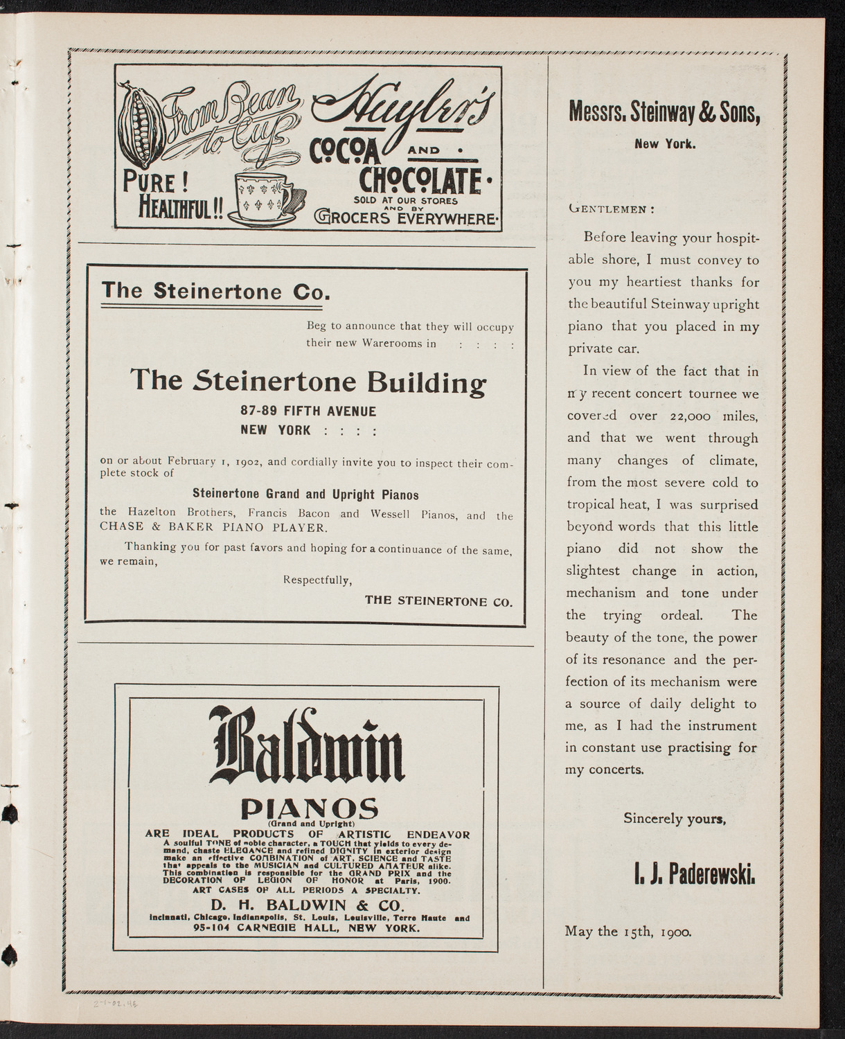 New York Philharmonic, February 1, 1902, program page 7
