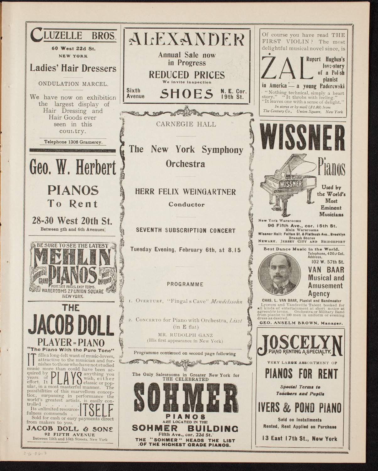 New York Symphony Orchestra, February 6, 1906, program page 5