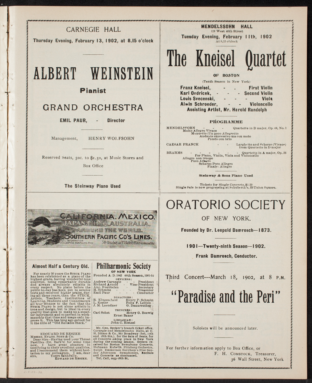 Florizel Reuter with Lucy Gates, February 8, 1902, program page 5