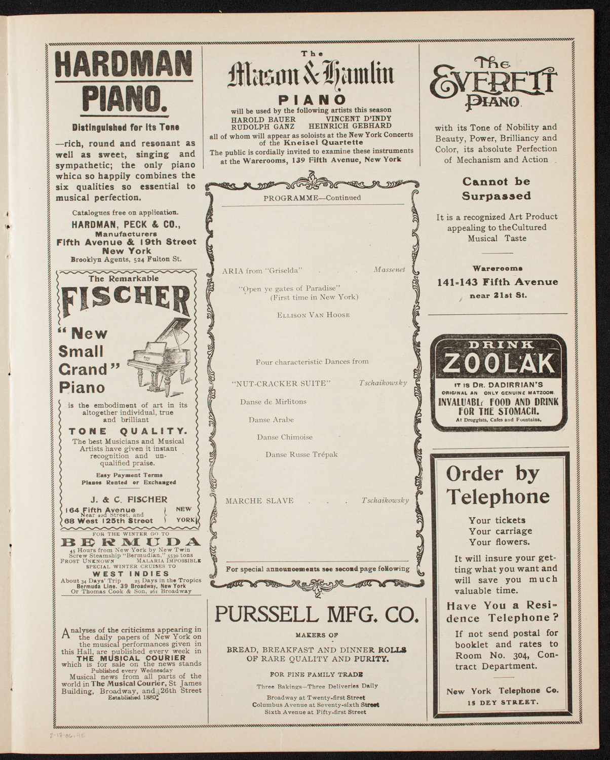 People's Symphony Concert, February 17, 1906, program page 7