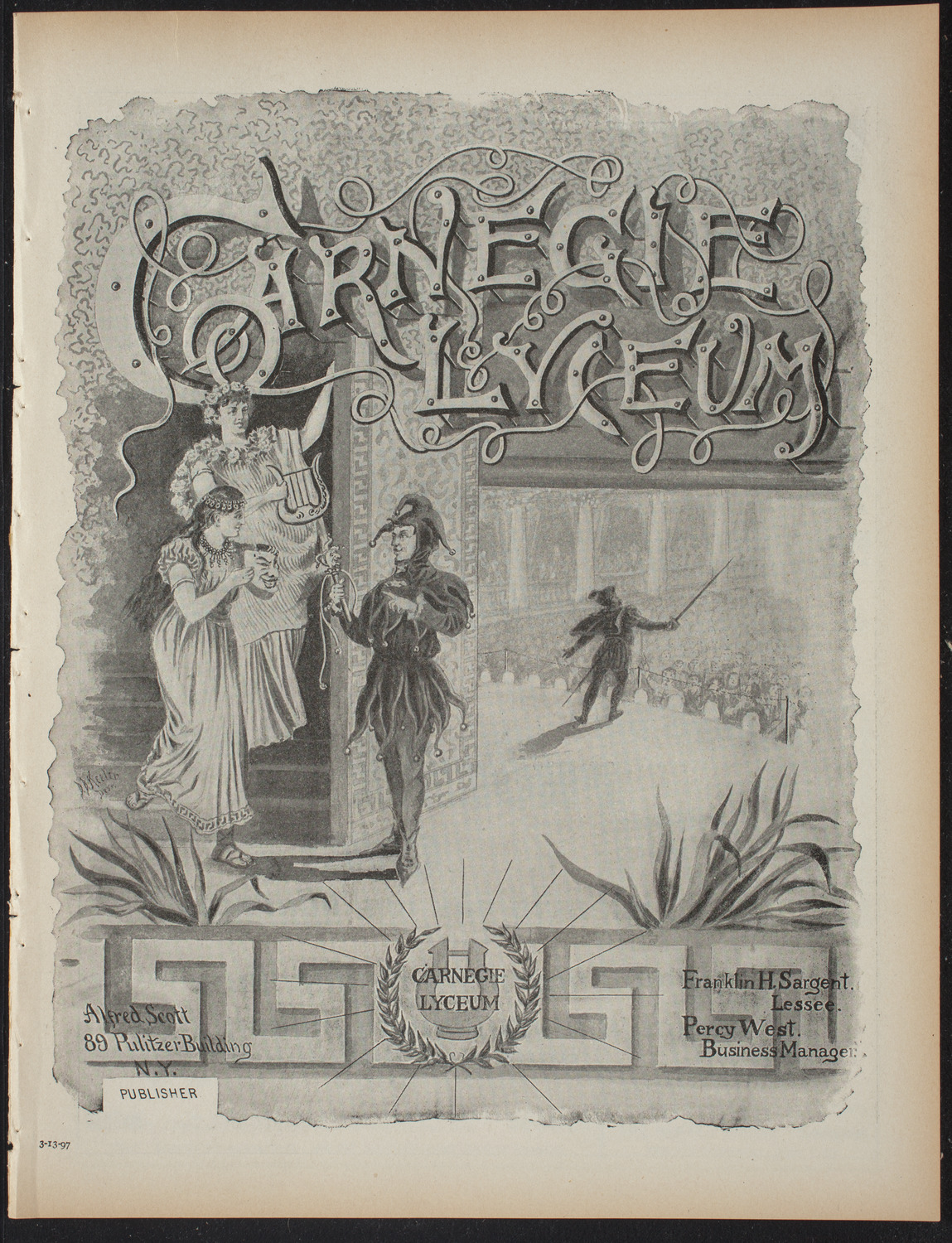 Saturday Morning Conferences on Comparative Literature, March 13, 1897, program page 1