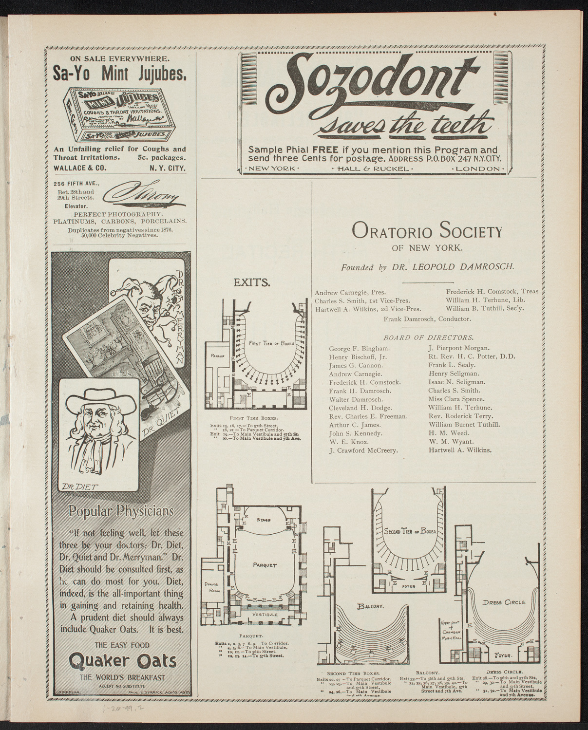 Moriz Rosenthal, Piano, January 26, 1899, program page 3