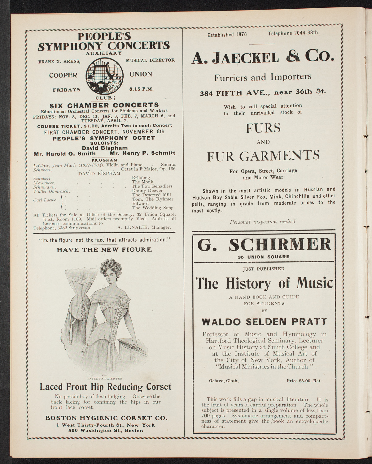 Philadelphia Orchestra, November 5, 1907, program page 8