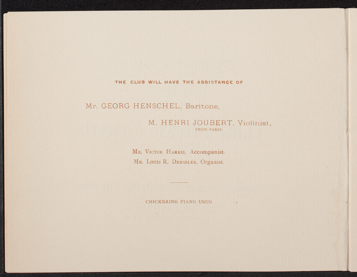 Rubinstein Club, April 21, 1892, program page 3