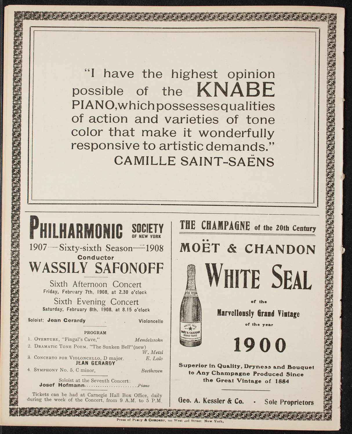 New York Symphony Orchestra, February 2, 1908, program page 12
