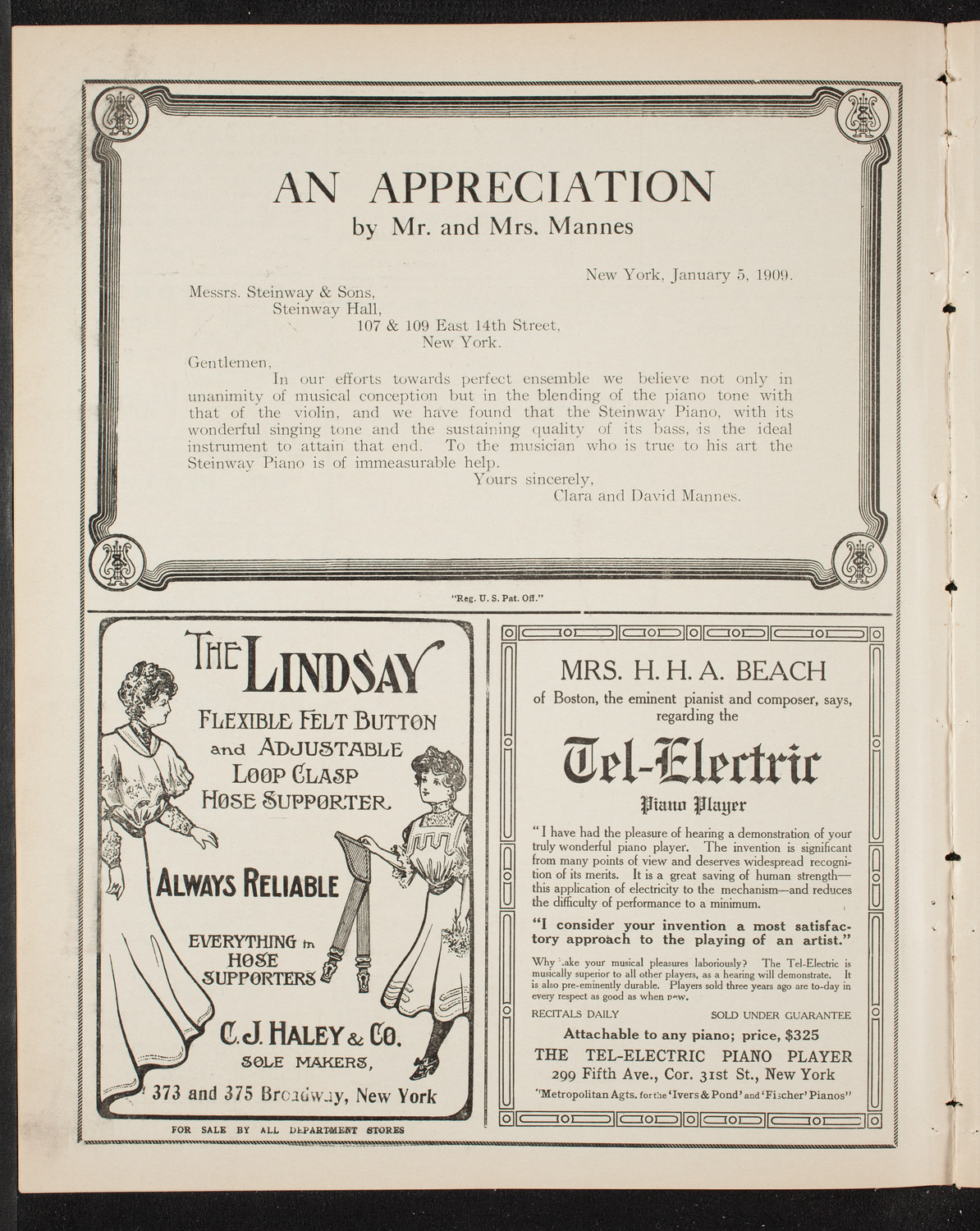 Russian Symphony Society of New York, January 14, 1909, program page 4