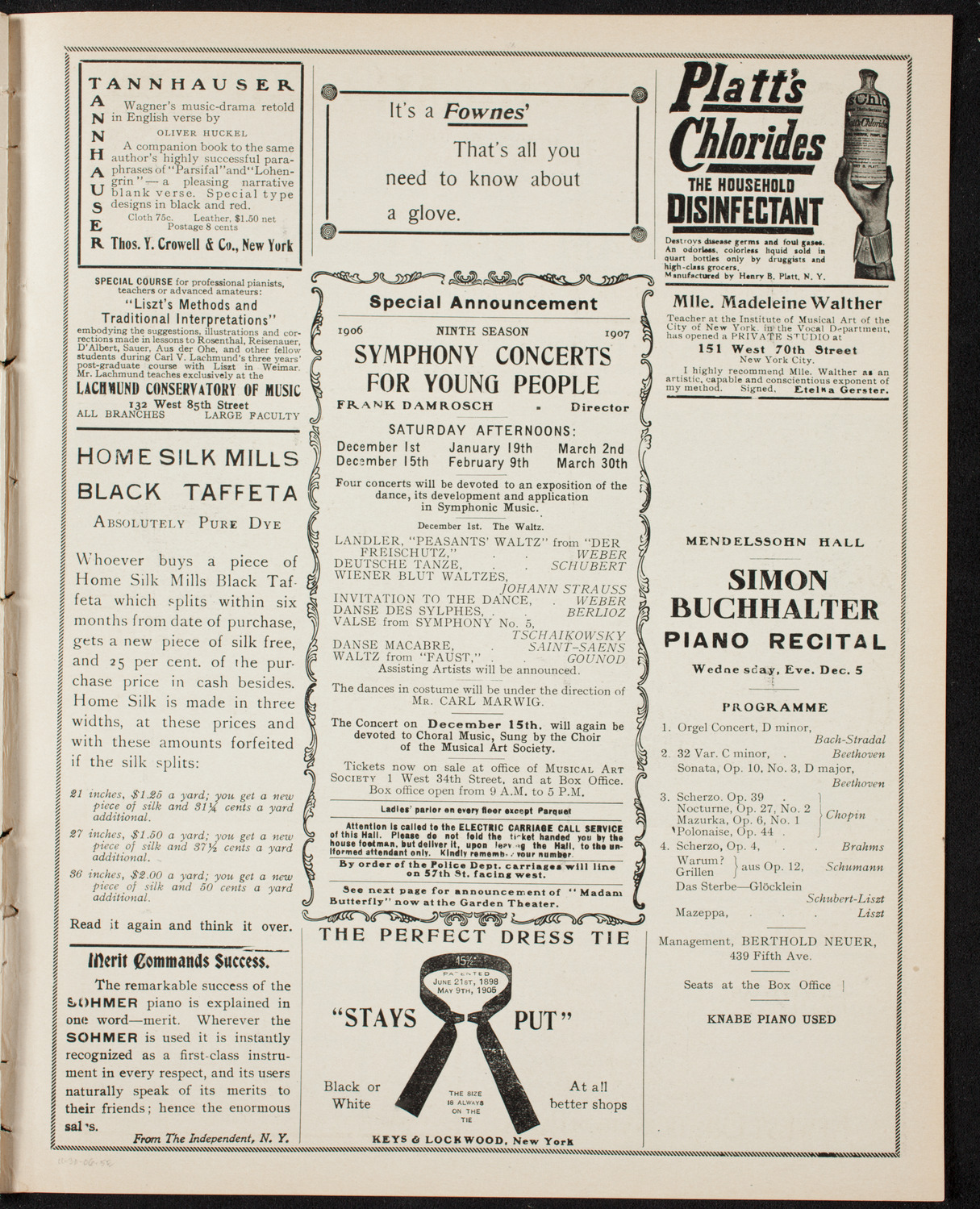 Benefit: St. Mark's Hospital, November 30, 1906, program page 9
