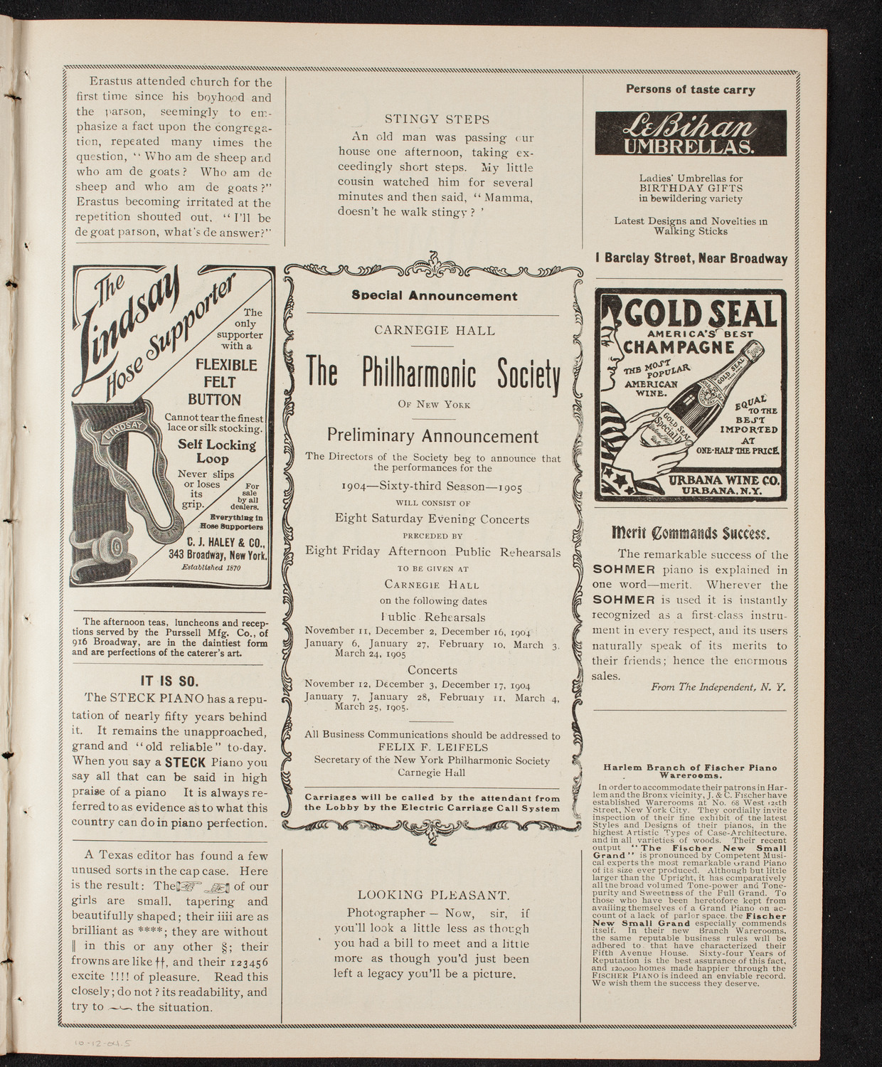 Columbus Day Celebration, October 12, 1904, program page 9
