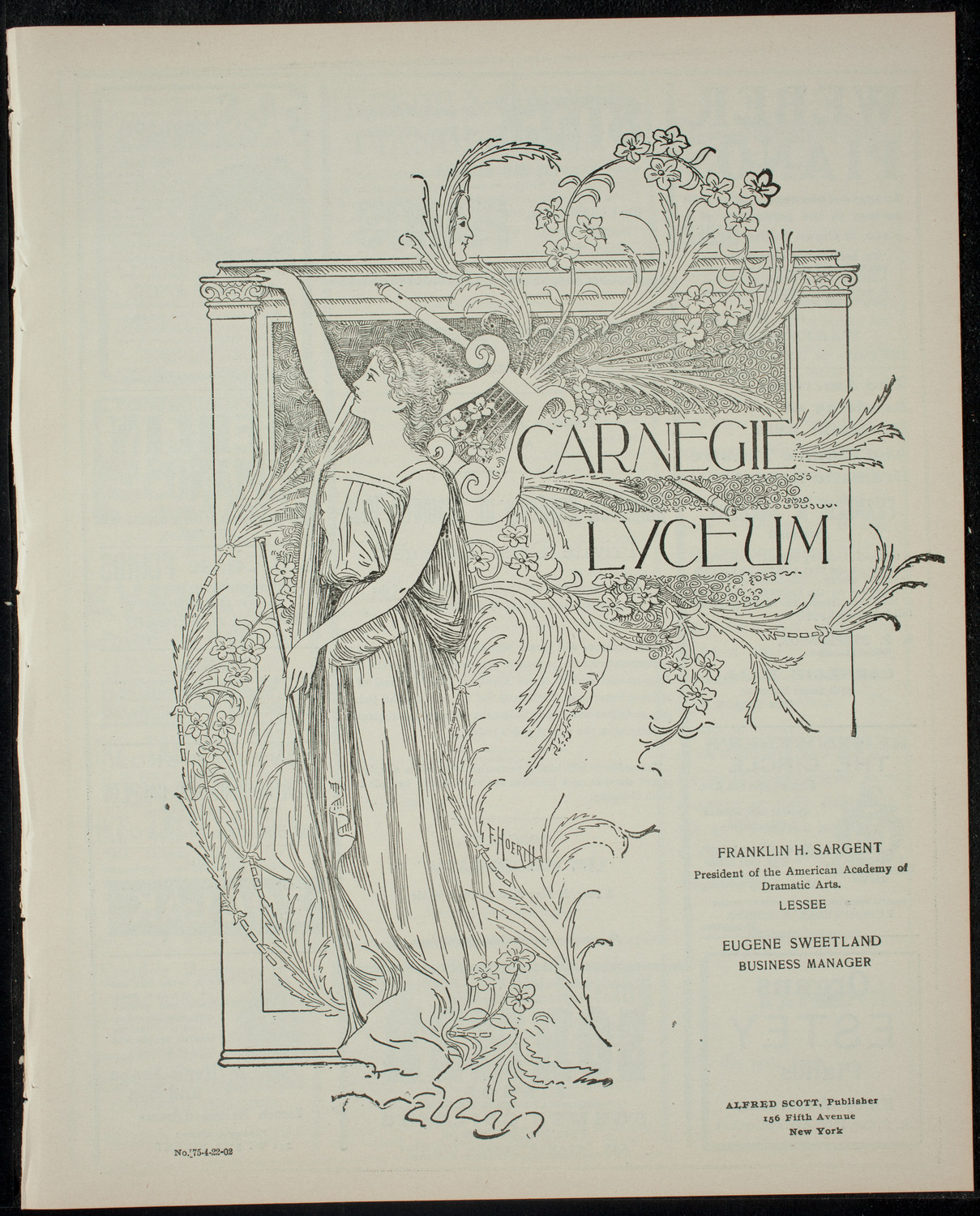 American Academy of the Dramatic Arts Private Dress Rehearsal, April 22, 1902, program page 1