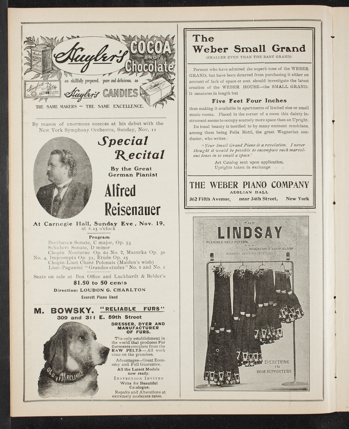 Marcella Sembrich, Soprano, November 14, 1905, program page 6
